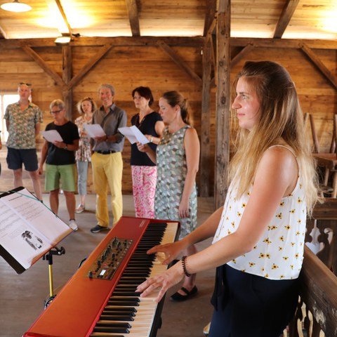 Workshop Jodeln am Weiterbildungstag der BKSD. Vergrösserte Ansicht